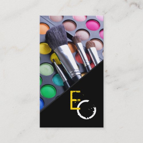Yellow Stripe Make Up Artist Palette Business Card