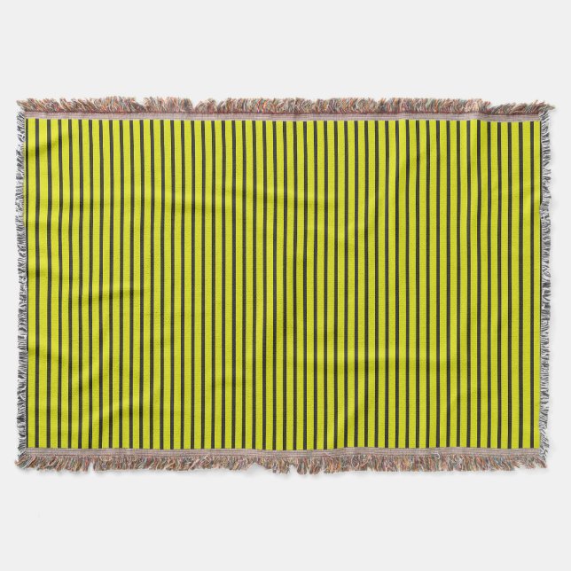 Yellow Striped texture Throw Blanket (Front)