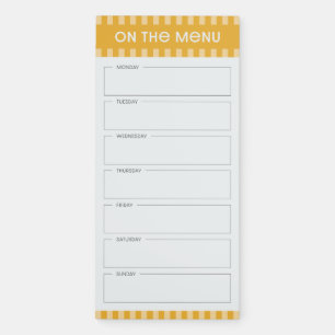Yellow Striped Weekly Menu Meal Planning Notepad