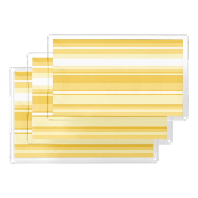 Yellow stripes acrylic tray (Set)