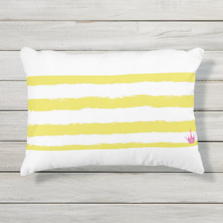 Yellow stripes and a pink crown Accent Pillow