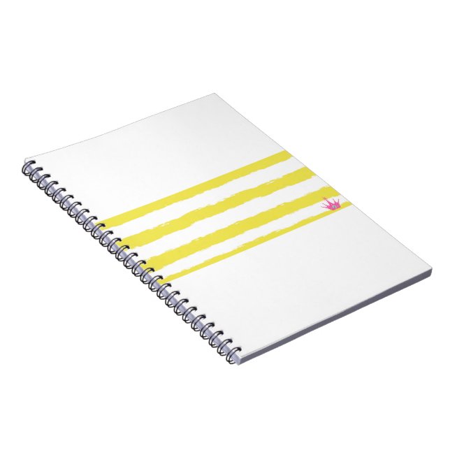 Yellow stripes and a pink crown Notebook (Right Side)