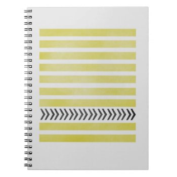 Yellow Stripes & Arrows Note Book by AllyJCat at Zazzle