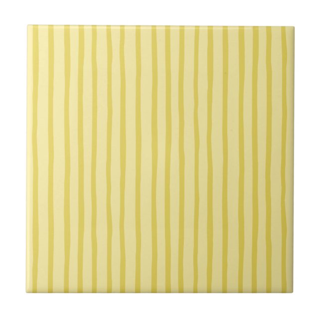 Yellow Stripes Ceramic Tile (Front)