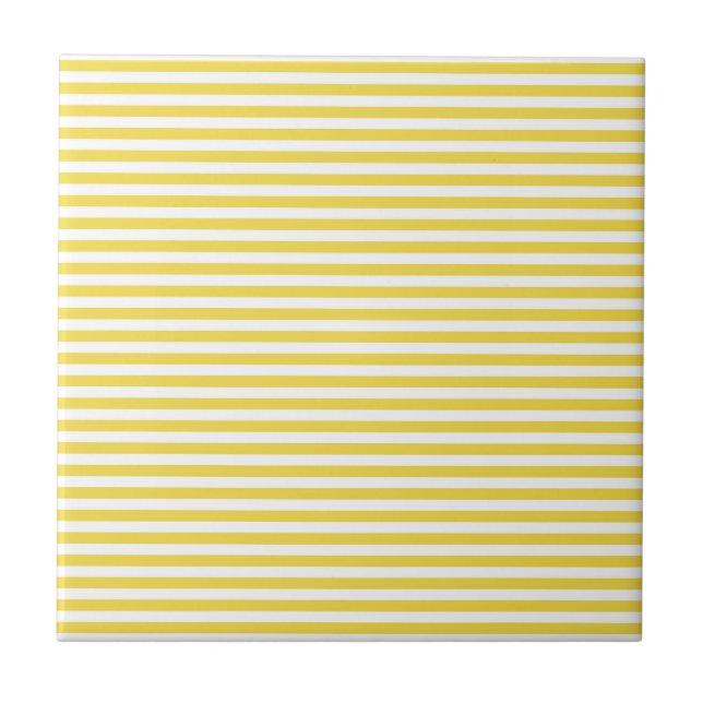 Yellow Stripes Ceramic Tile (Front)