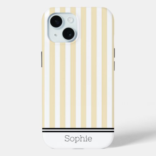 Yellow Stripes Custom Samsung iPhone 15 Case