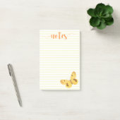 Yellow Stripes & Elegant Butterfly Post-it Notes (Office)