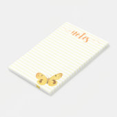 Yellow Stripes & Elegant Butterfly Post-it Notes (Angled)