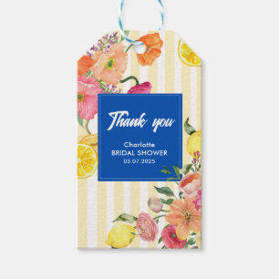 Yellow stripes italian lemon Bridal Shower favor Gift Tags