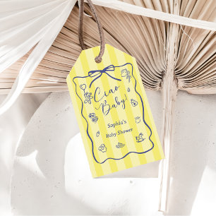 Yellow Stripes Italian Themed Ciao Baby Gift Tags