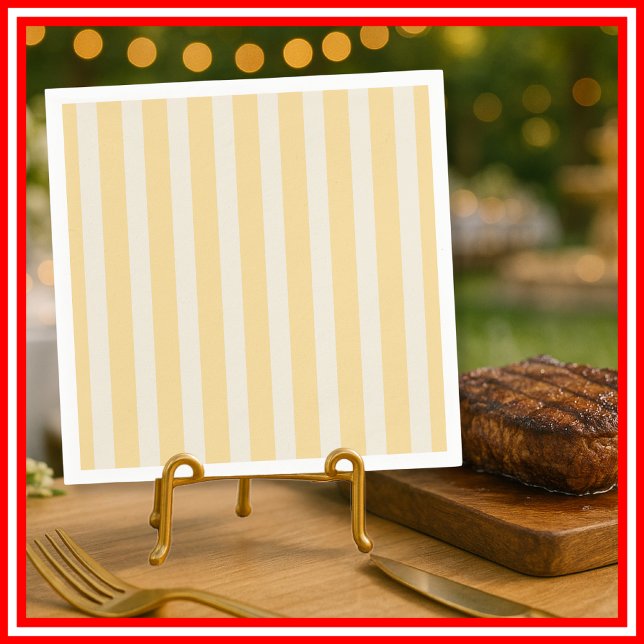 Yellow Stripes La Dolce Vita Lemons Italian PLAIN Napkins (Creator Uploaded)