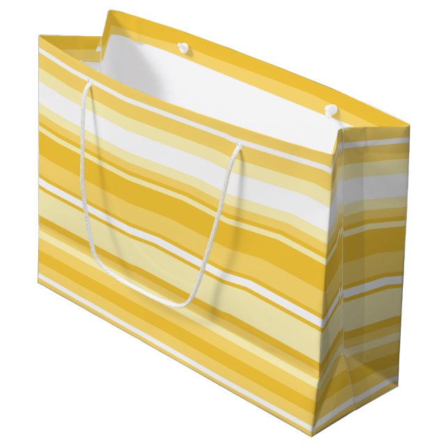 Yellow stripes large gift bag (Front Angled)