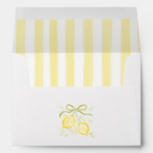 Yellow Stripes Lemon Branches With Bow Envelope