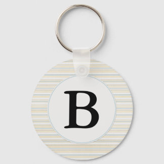 Yellow Stripes Monogram Keychain