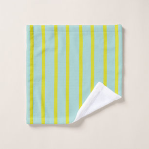Yellow Stripes on Teal Washcloth