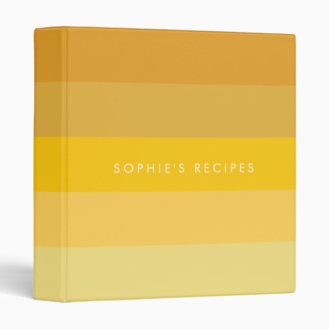 Yellow stripes pattern 3 ring binder (Front/Spine)