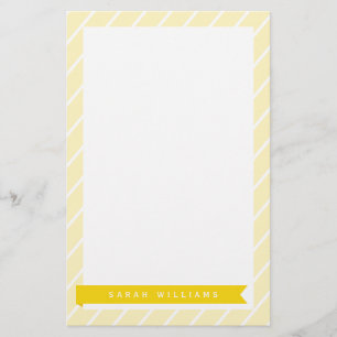 Yellow Stripes Pattern Stationery