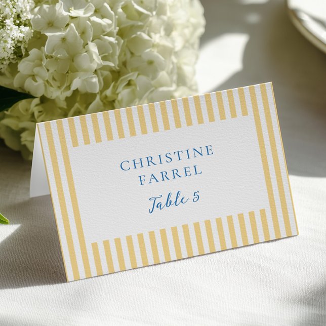 Yellow Stripes Place Cards (Creator Uploaded)