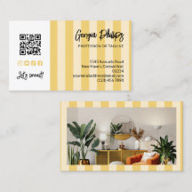 Yellow Stripes QR Code Photo Social Media Icons