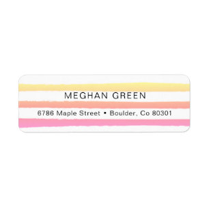 Yellow Stripes   Return Address Label