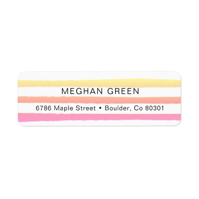 Yellow Stripes | Return Address Label (Front)