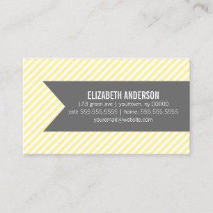 Yellow Stripes Social Calling Cards