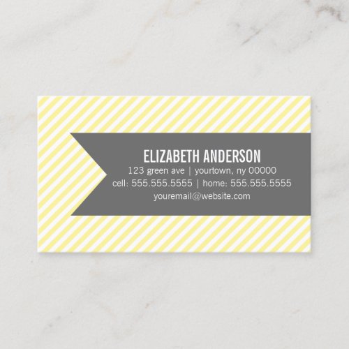 Yellow Stripes Social Calling Cards Business Card Templates