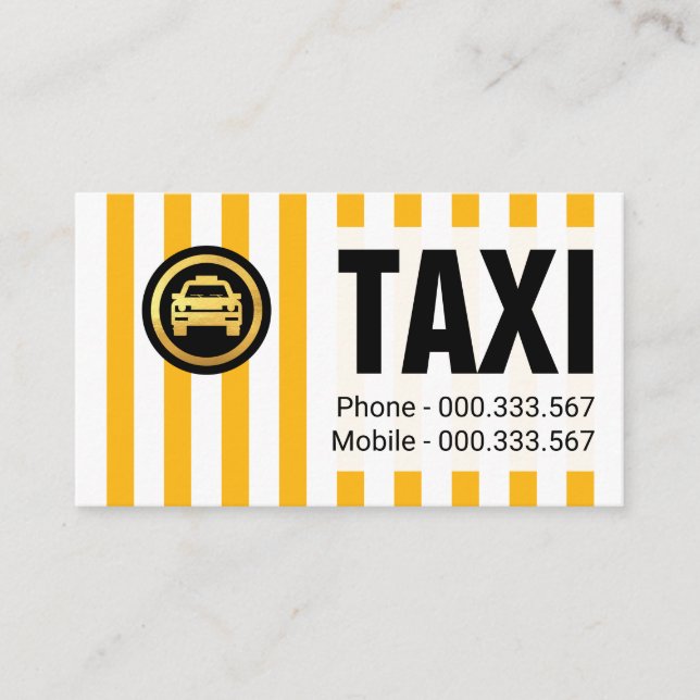 Yellow Stripes Taxi Cab Driver Business Card (Front)