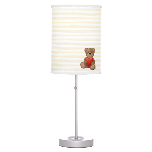 Yellow Stripes - Teddy Bear Table Lamp (Front)