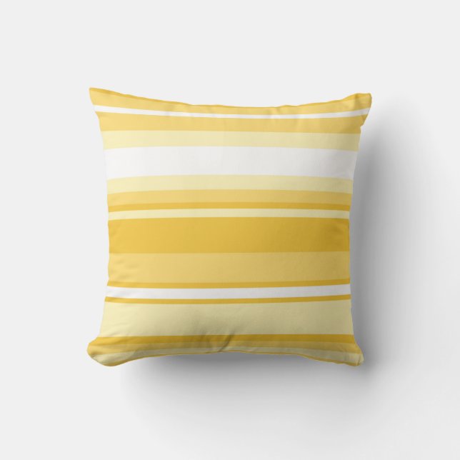 Yellow stripes throw pillow (Front)