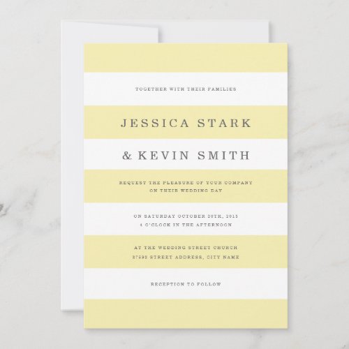 Yellow Stripes Wedding Invitation