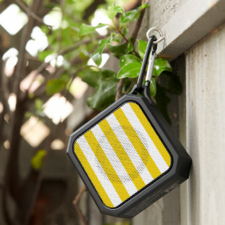 Yellow Stripes, White Stripes, Striped Pattern Bluetooth Speaker