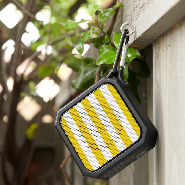 Yellow Stripes, White Stripes, Striped Pattern Bluetooth Speaker (Inisitu)