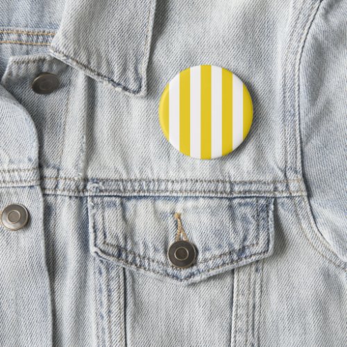 Yellow Stripes White Stripes Striped Pattern Button