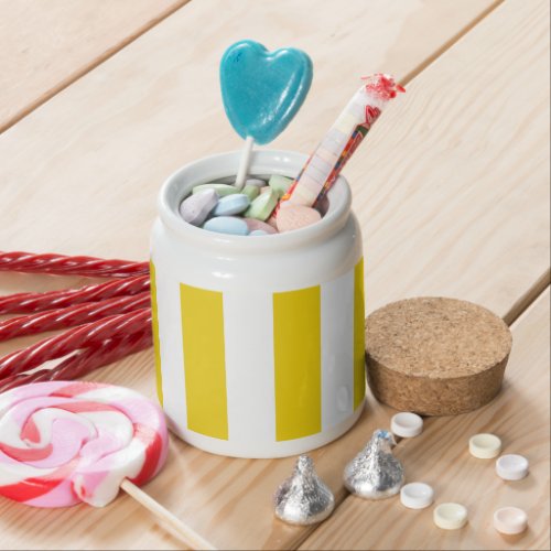 Yellow Stripes White Stripes Striped Pattern Candy Jar