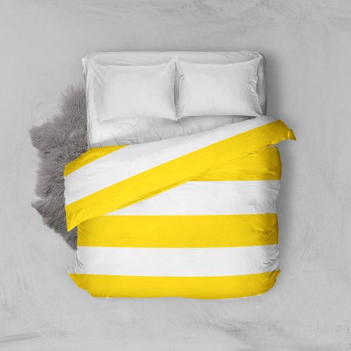 Yellow Stripes White Stripes Striped Pattern Duvet Cover
