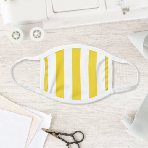 Yellow Stripes White Stripes Striped Pattern Face Mask