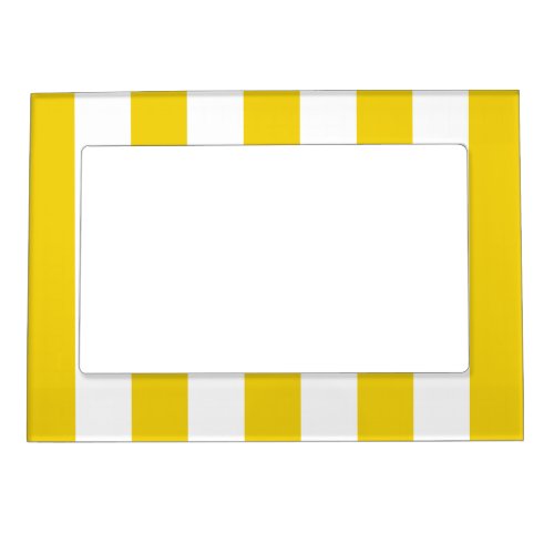 Yellow Stripes White Stripes Striped Pattern Magnetic Frame