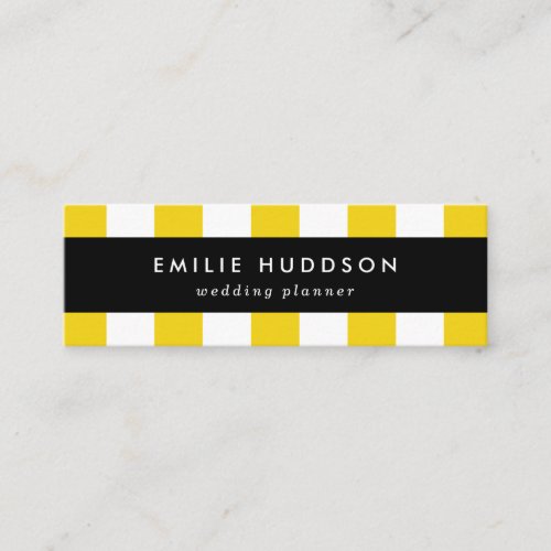 Yellow Stripes White Stripes Striped Pattern Mini Business Card