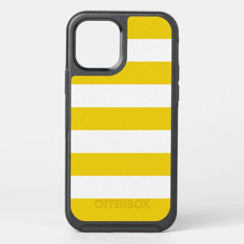 Yellow Stripes White Stripes Striped Pattern OtterBox Symmetry iPhone 12 Case