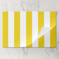 Yellow Stripes, White Stripes, Striped Pattern Paper Pad