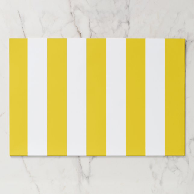 Yellow Stripes, White Stripes, Striped Pattern Paper Pad (Front)