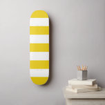Yellow Stripes, White Stripes, Striped Pattern Skateboard<br><div class="desc">Elegant,  stylish and sophisticated stripes in yellow and white color. Modern and trendy gift,  perfect for the stripes lover in your life.</div>