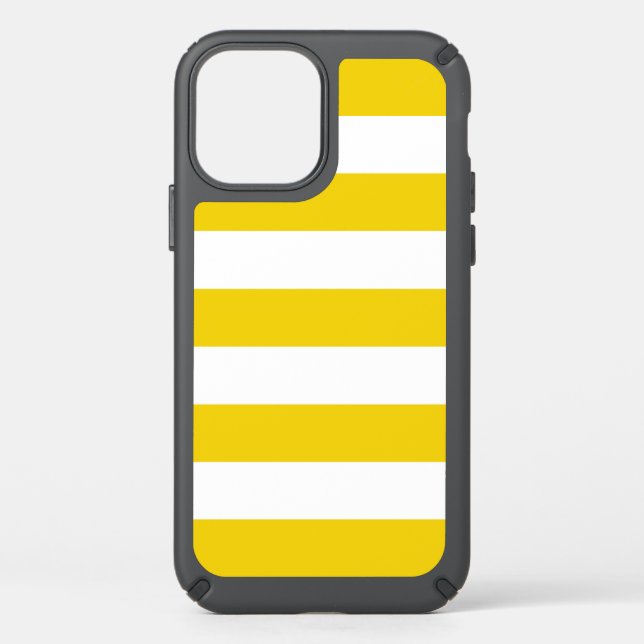 Yellow Stripes, White Stripes, Striped Pattern Speck iPhone 12 Case (Front)