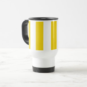 Yellow Stripes, White Stripes, Striped Pattern Travel Mug