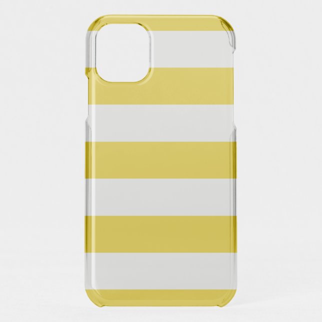Yellow Stripes, White Stripes, Striped Pattern Uncommon iPhone Case (Back)