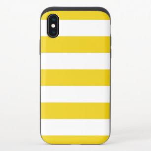 Yellow Stripes, White Stripes, Striped Pattern iPhone X Slider Case