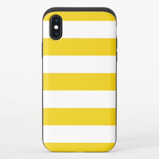 Yellow Stripes, White Stripes, Striped Pattern Uncommon iPhone Case (Back)