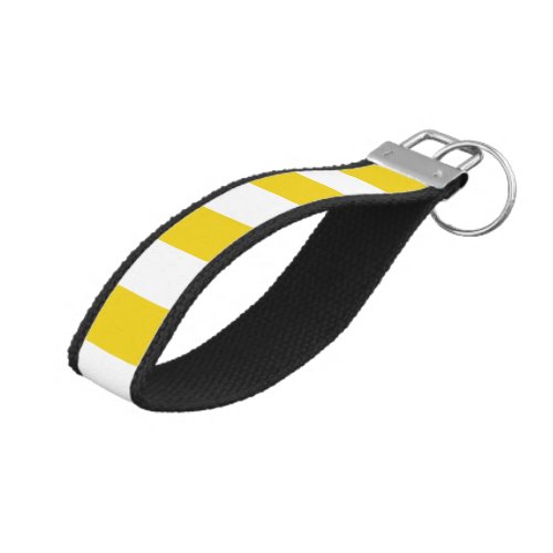 Yellow Stripes White Stripes Striped Pattern Wrist Keychain