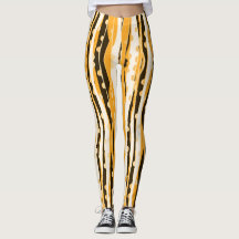 Yellow Stripes Womens Leggings